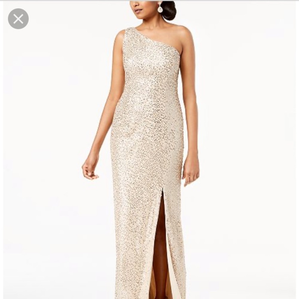 Adrianna papell gold dress